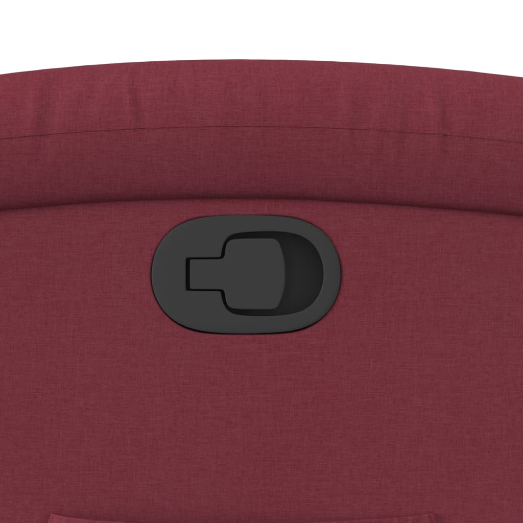 Relaxing chair with stand-up aid wine red fabric