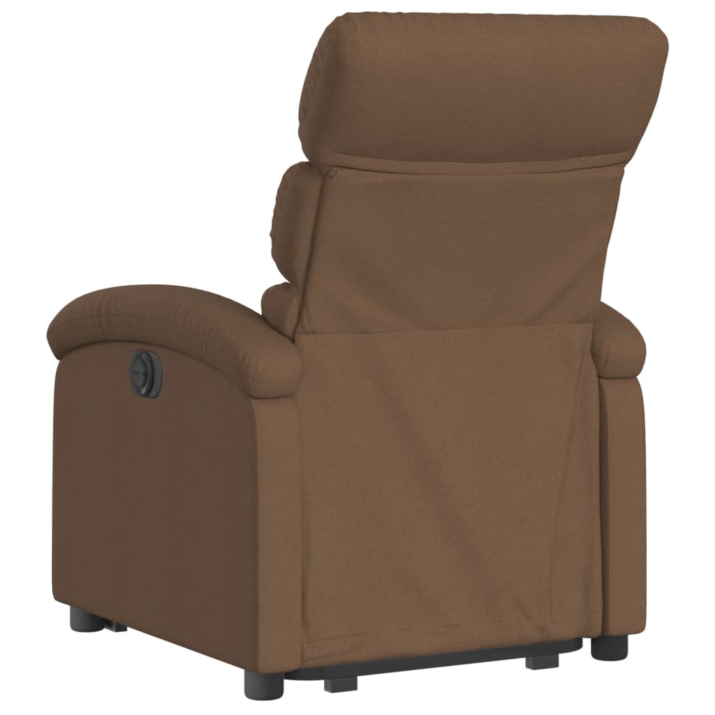 Recliner chair with stand-up aid brown fabric