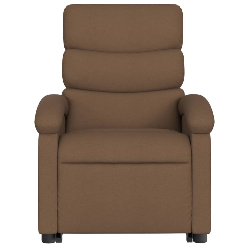 Recliner chair with stand-up aid brown fabric