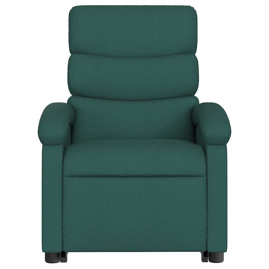 Massage chair with stand-up aid dark green fabric