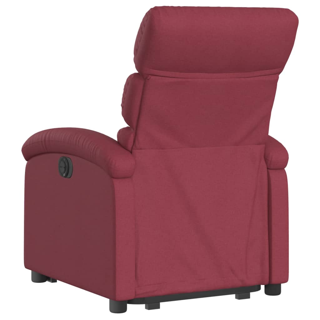Relaxing chair with electric riser wine red fabric