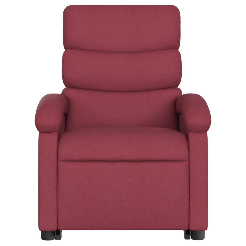 Relaxing chair with electric riser wine red fabric