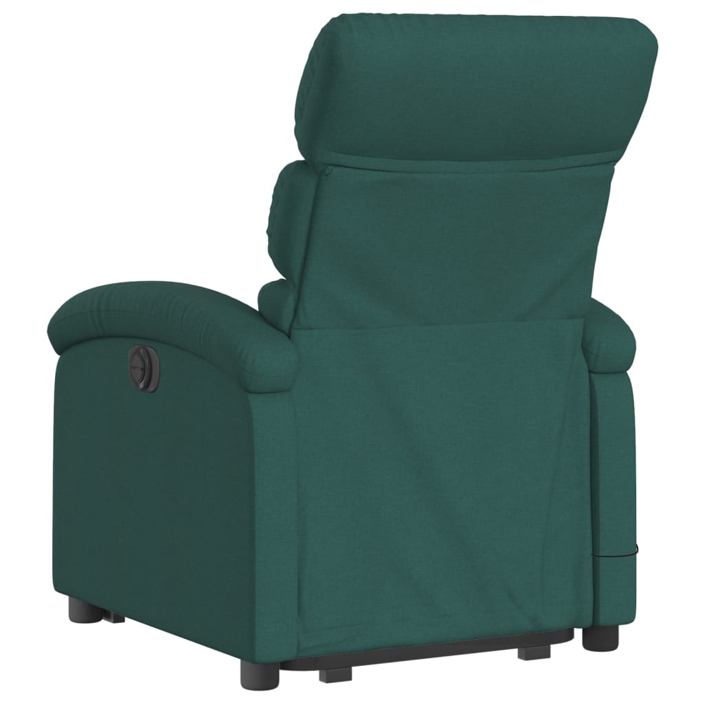 Electric massage chair with stand-up aid dark green fabric