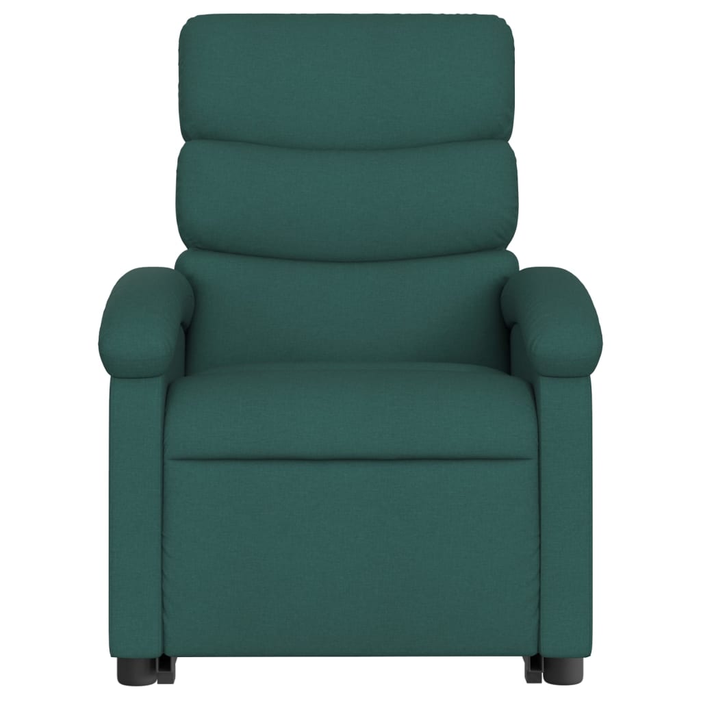 Electric massage chair with stand-up aid dark green fabric