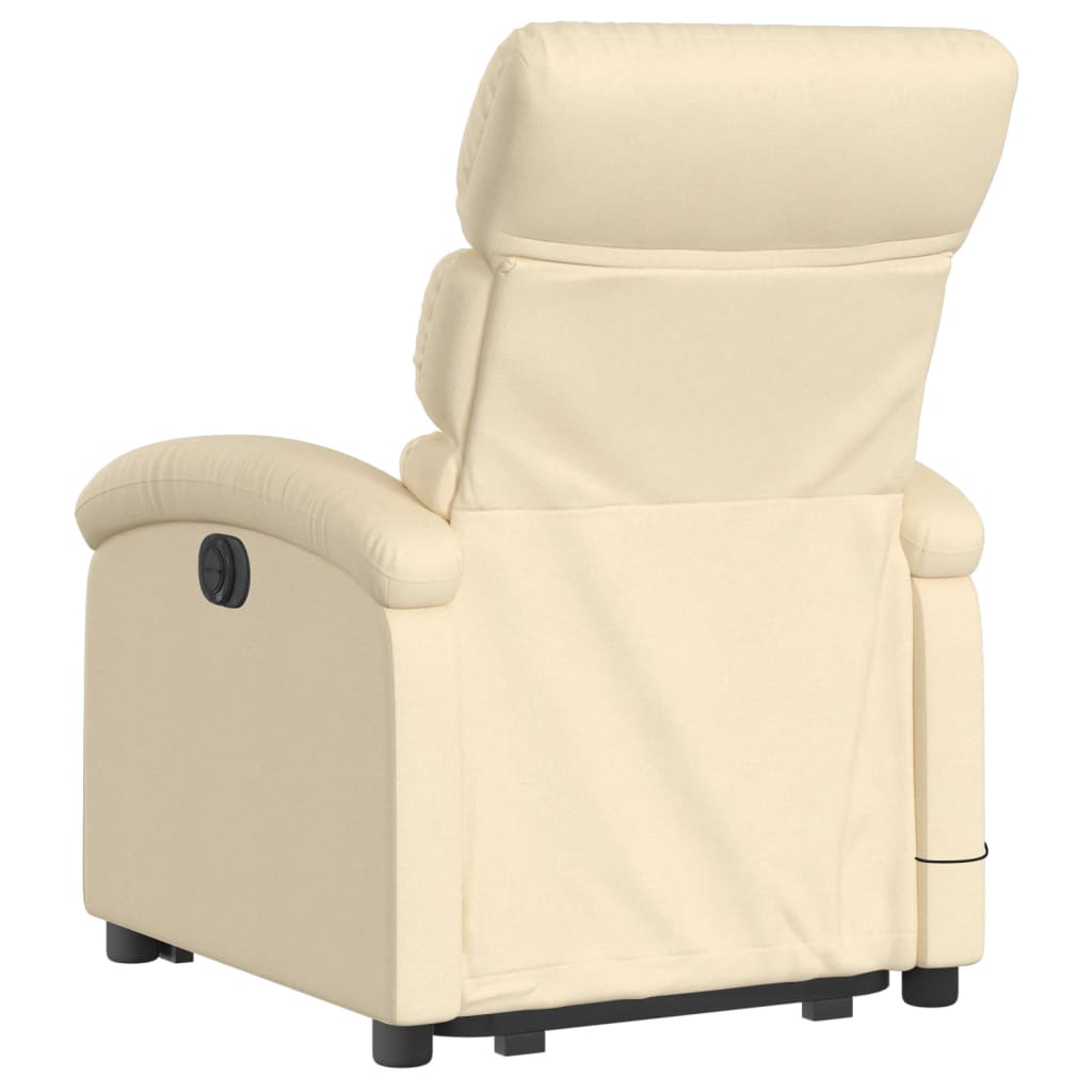 Fauteuil de massage électrique avec aide au verticalisation en tissu crème