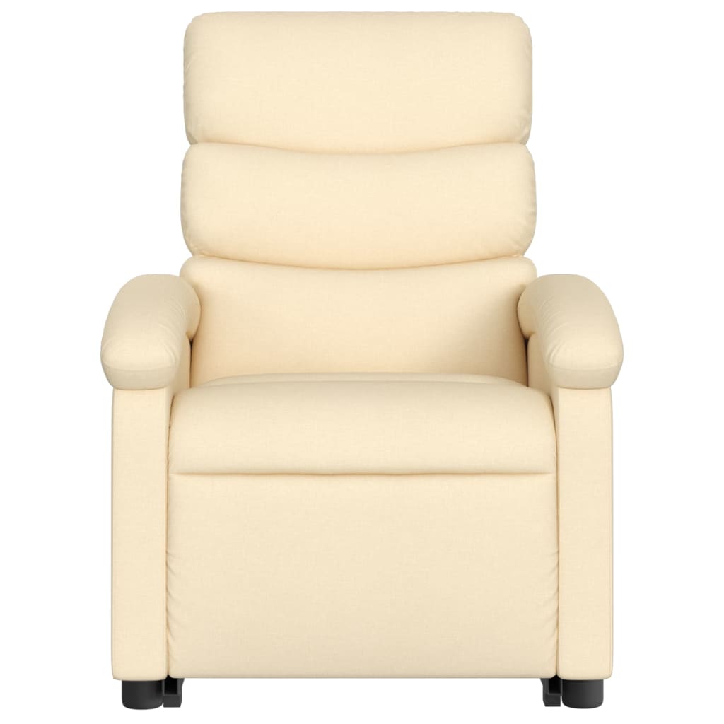 Fauteuil de massage électrique avec aide au verticalisation en tissu crème