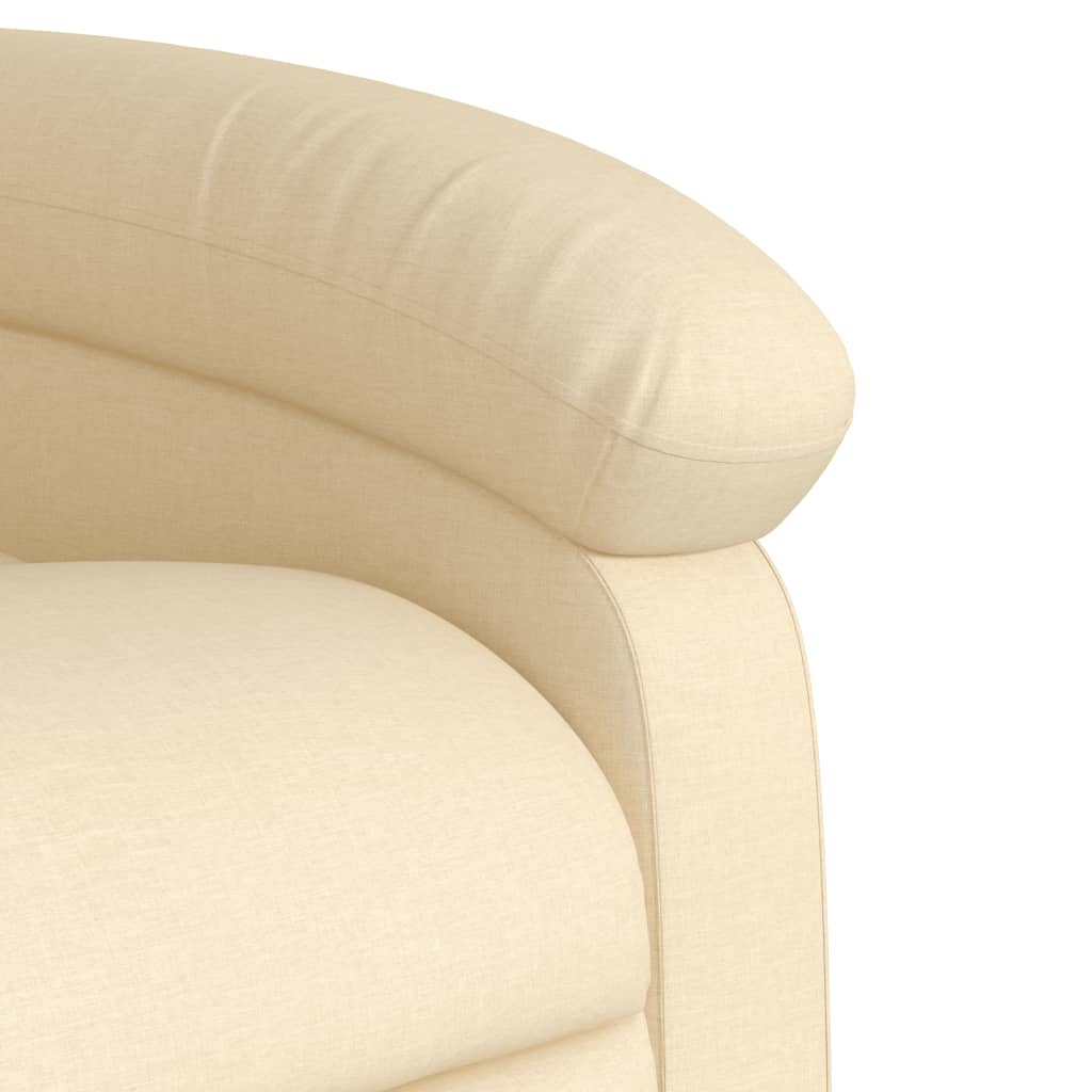 Fauteuil de massage électrique avec aide au verticalisation en tissu crème