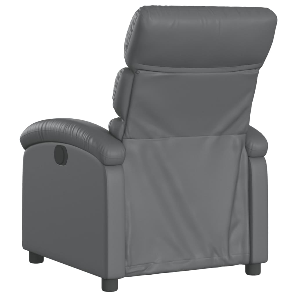 Electric recliner chair grey imitation leather