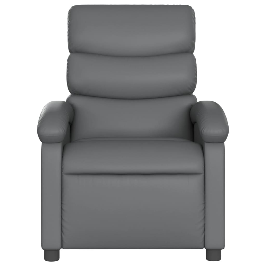 Electric recliner chair grey imitation leather