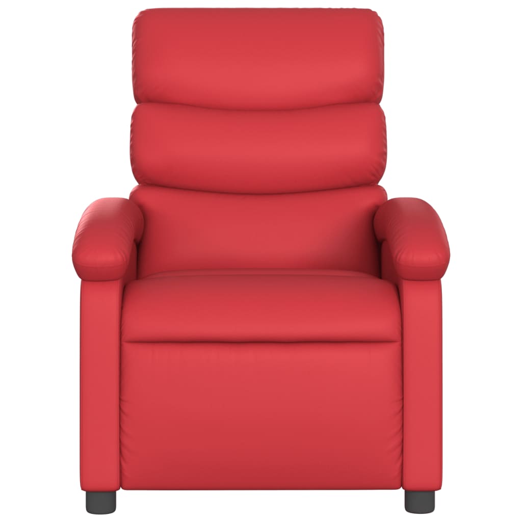 Fauteuil inclinable électrique en similicuir rouge