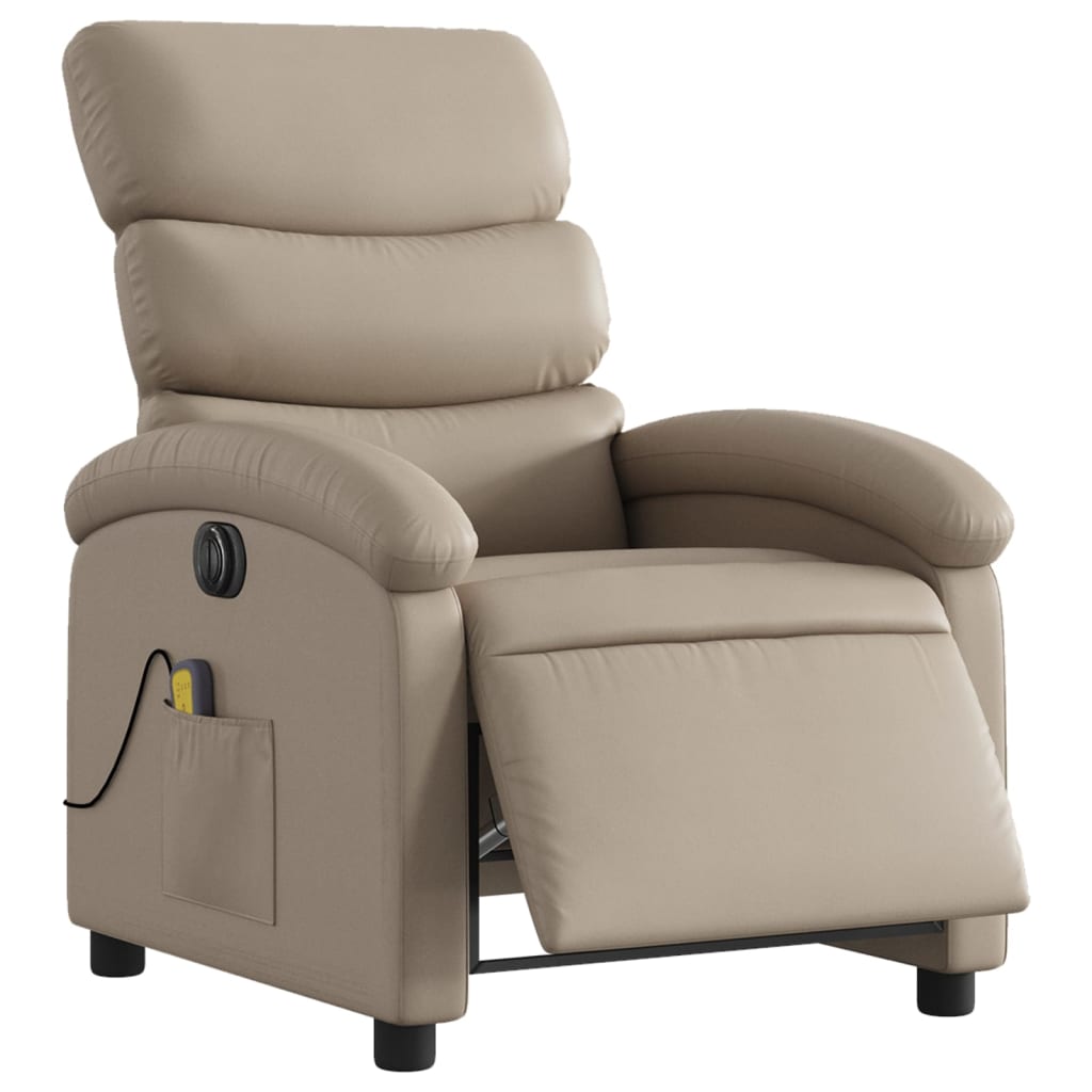 Electric massage chair cappuccino brown imitation leather