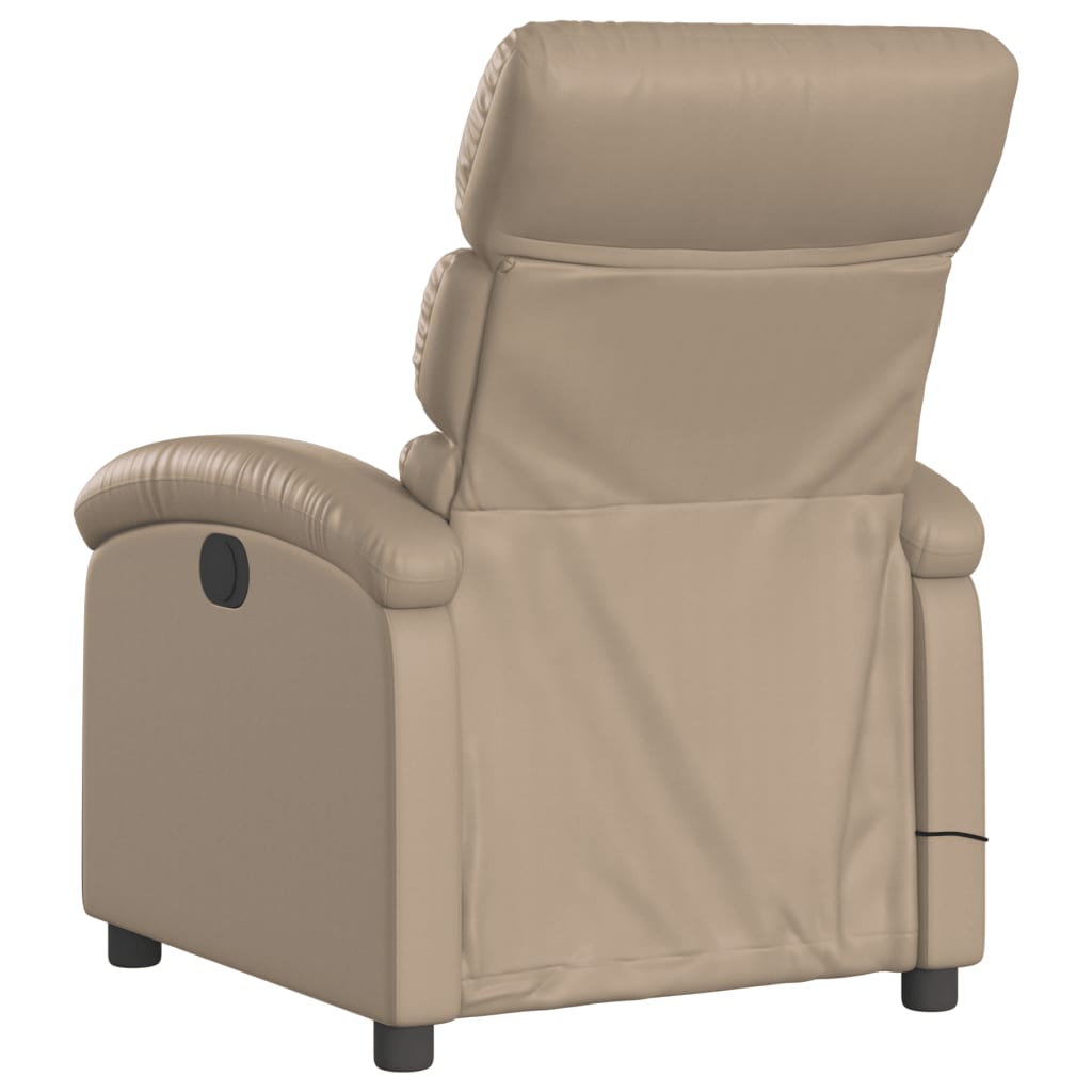 Electric massage chair cappuccino brown imitation leather