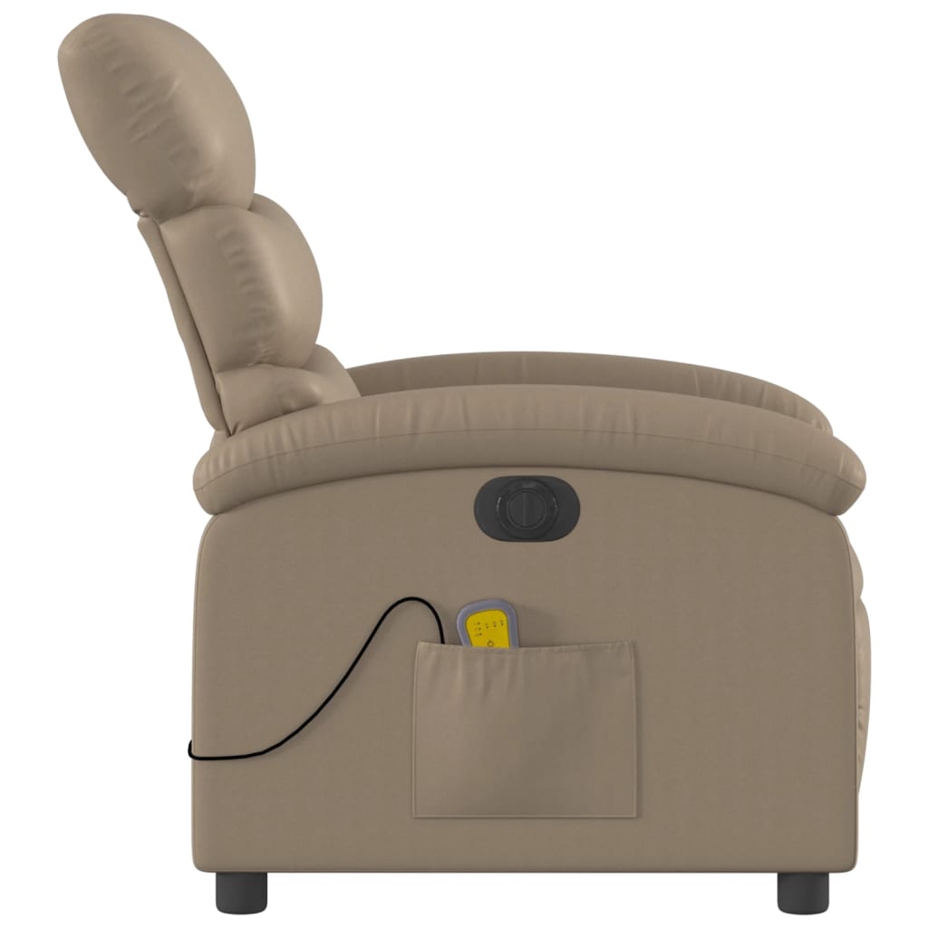 Electric massage chair cappuccino brown imitation leather