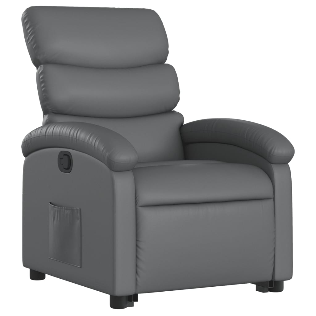 Fauteuil inclinable avec aide à la verticalisation, similicuir gris