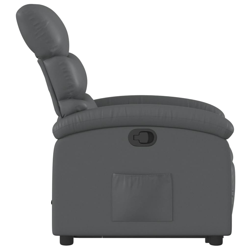 Fauteuil inclinable avec aide à la verticalisation, similicuir gris