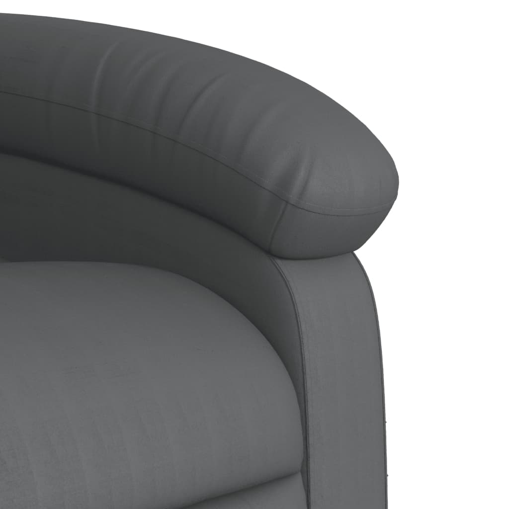 Fauteuil inclinable avec aide électrique au verticalisation, gris, simili cuir