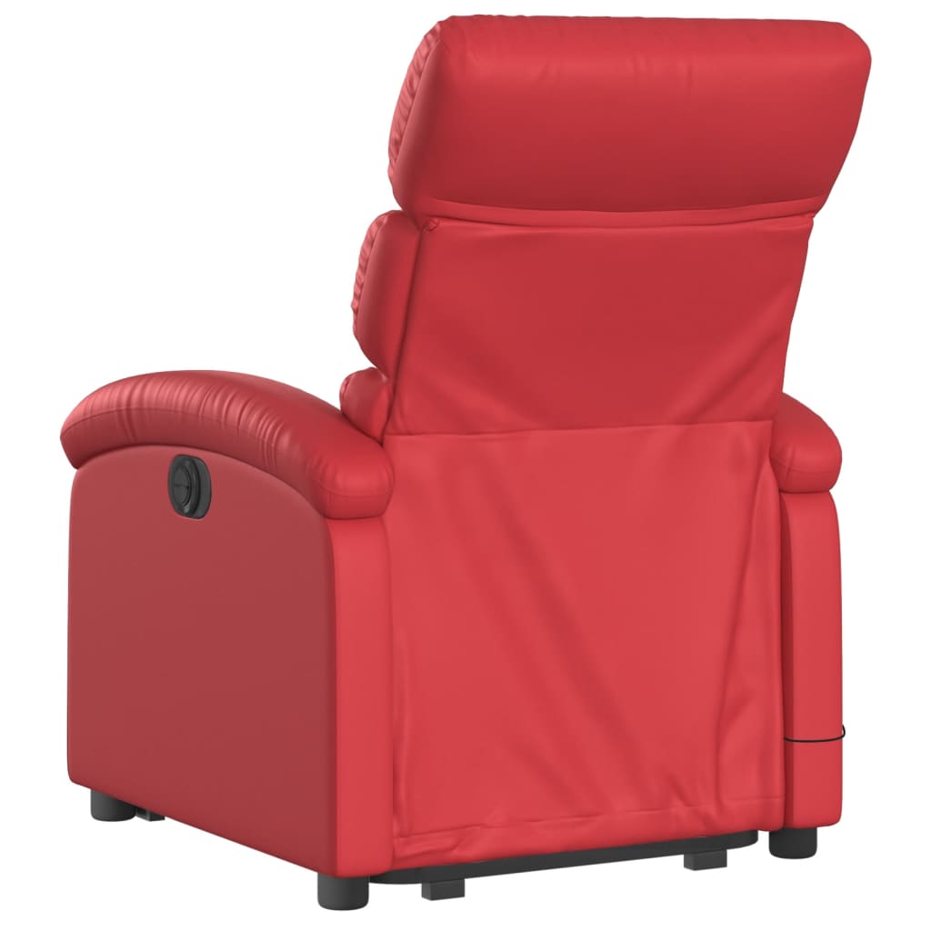 Fauteuil relax avec releveur électrique, rouge, simili cuir