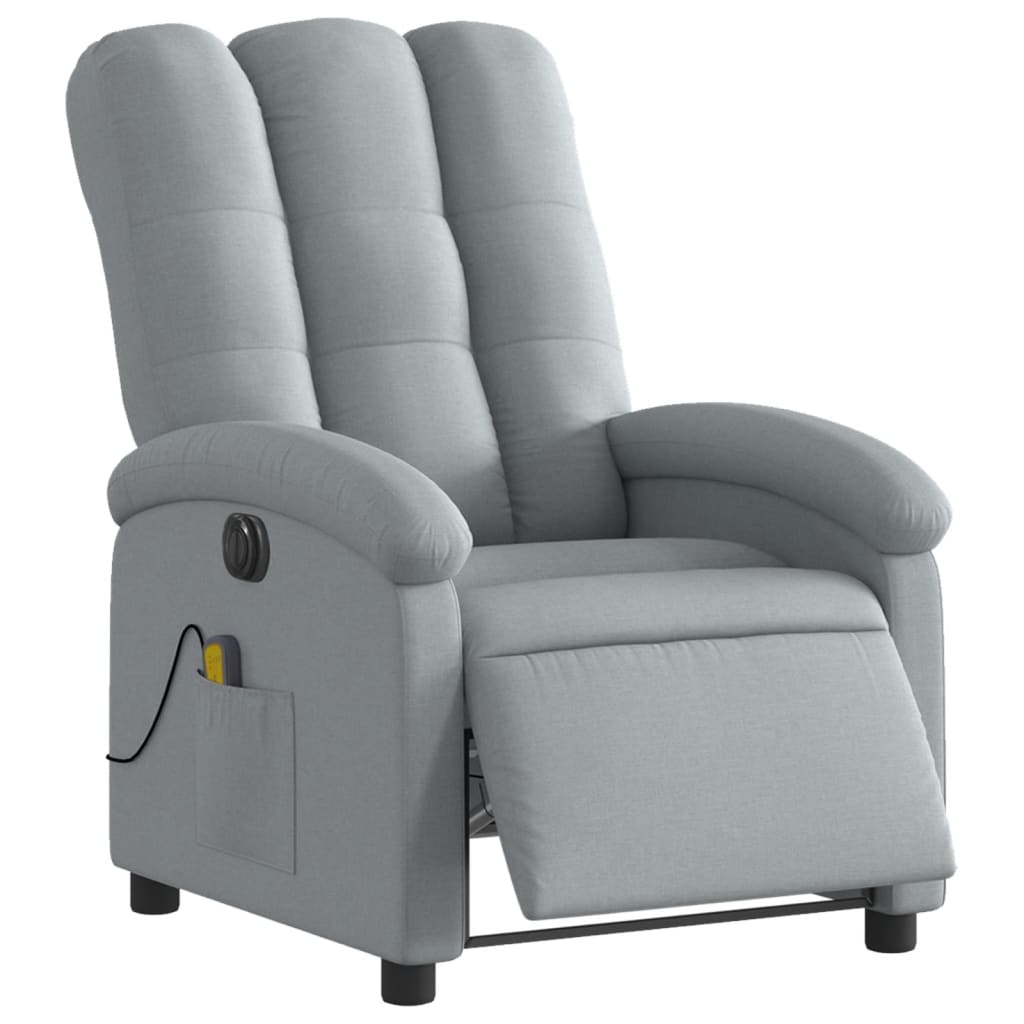 Fauteuil de massage électrique en tissu gris clair
