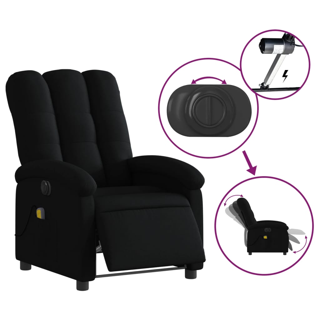 Electric Massage Chair Black Fabric