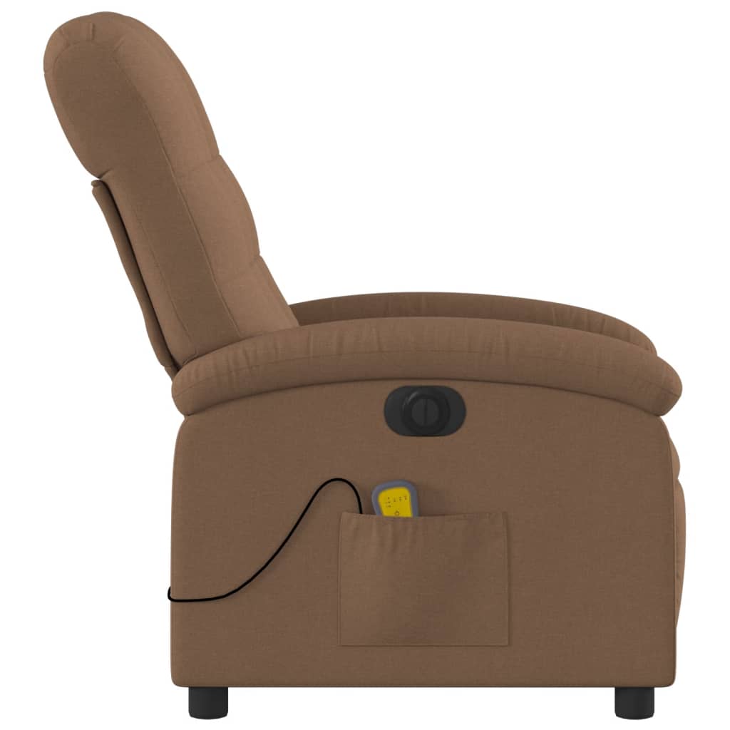 Fauteuil de massage électrique en tissu marron