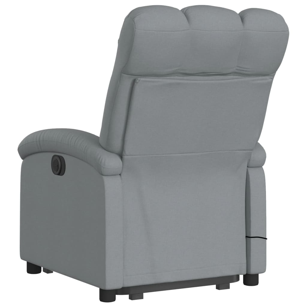 Massage chair with stand-up aid light grey fabric