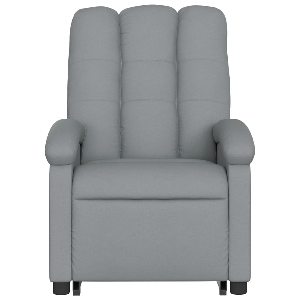 Massage chair with stand-up aid light grey fabric