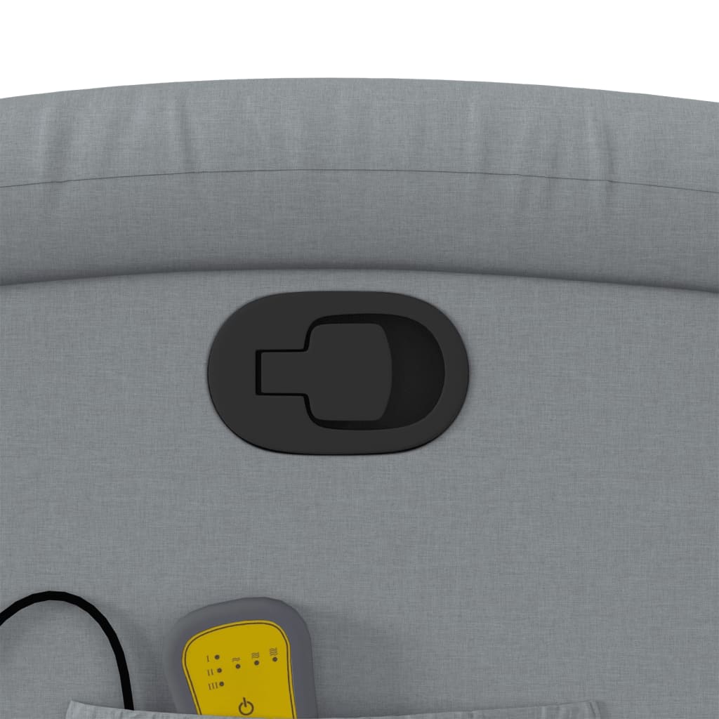 Massage chair with stand-up aid light grey fabric