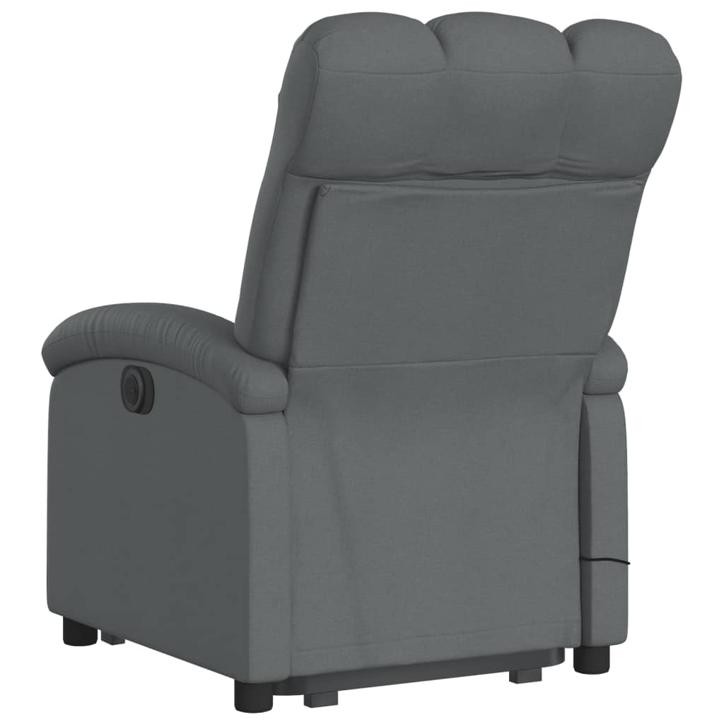 Fauteuil de massage avec aide au verticalisation en tissu gris foncé