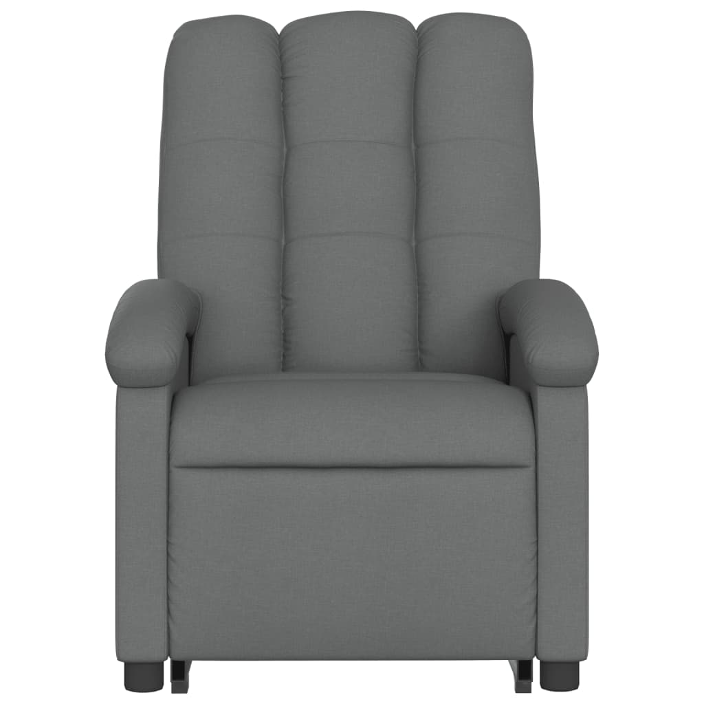 Fauteuil de massage électrique avec aide au verticalisation en tissu gris foncé