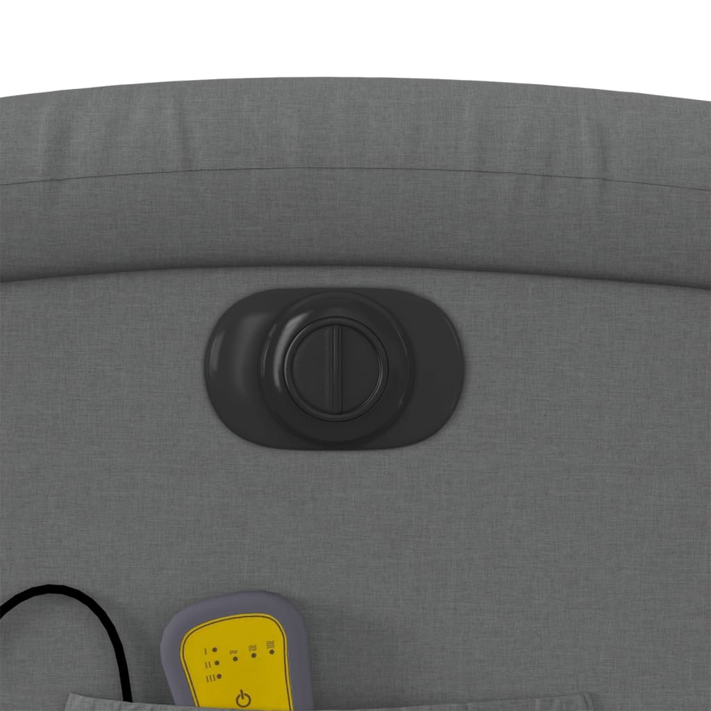 Fauteuil de massage électrique avec aide au verticalisation en tissu gris foncé