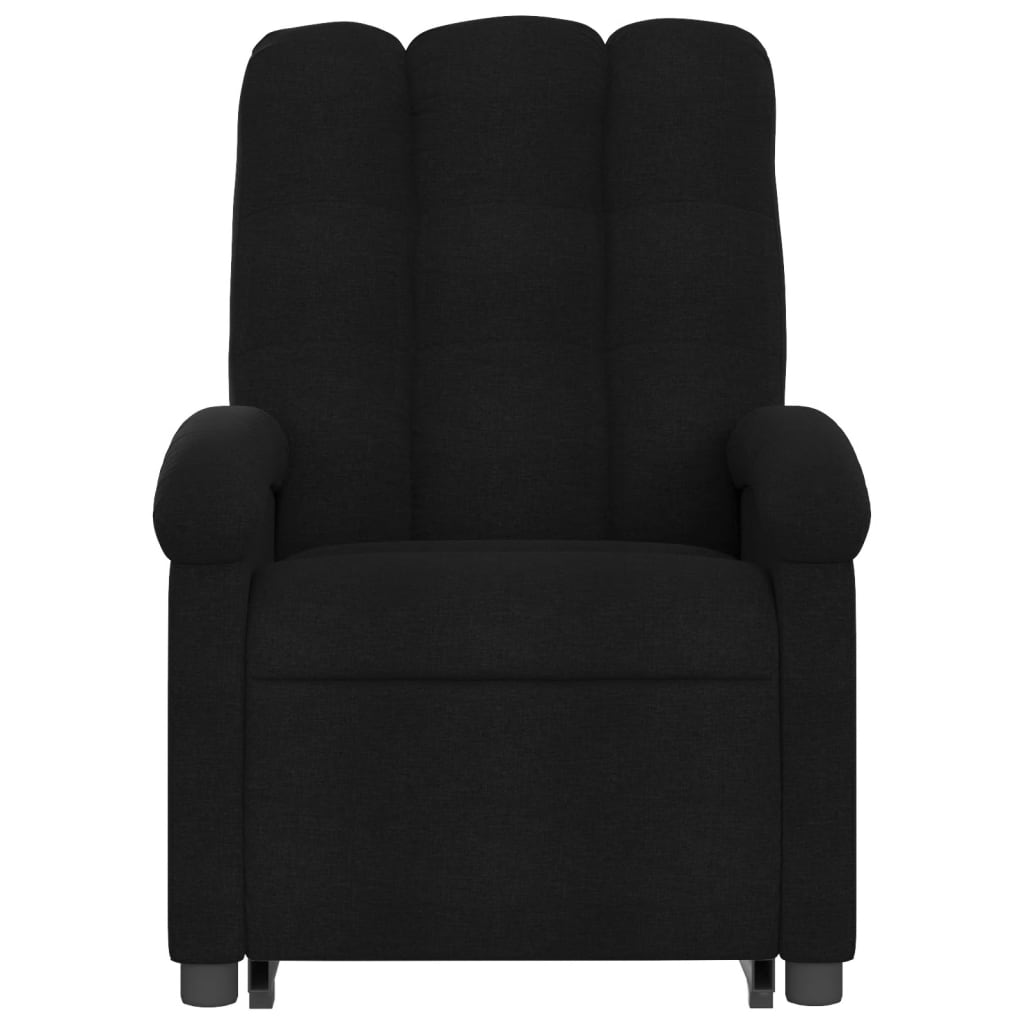 Electric massage chair with stand-up aid, black fabric