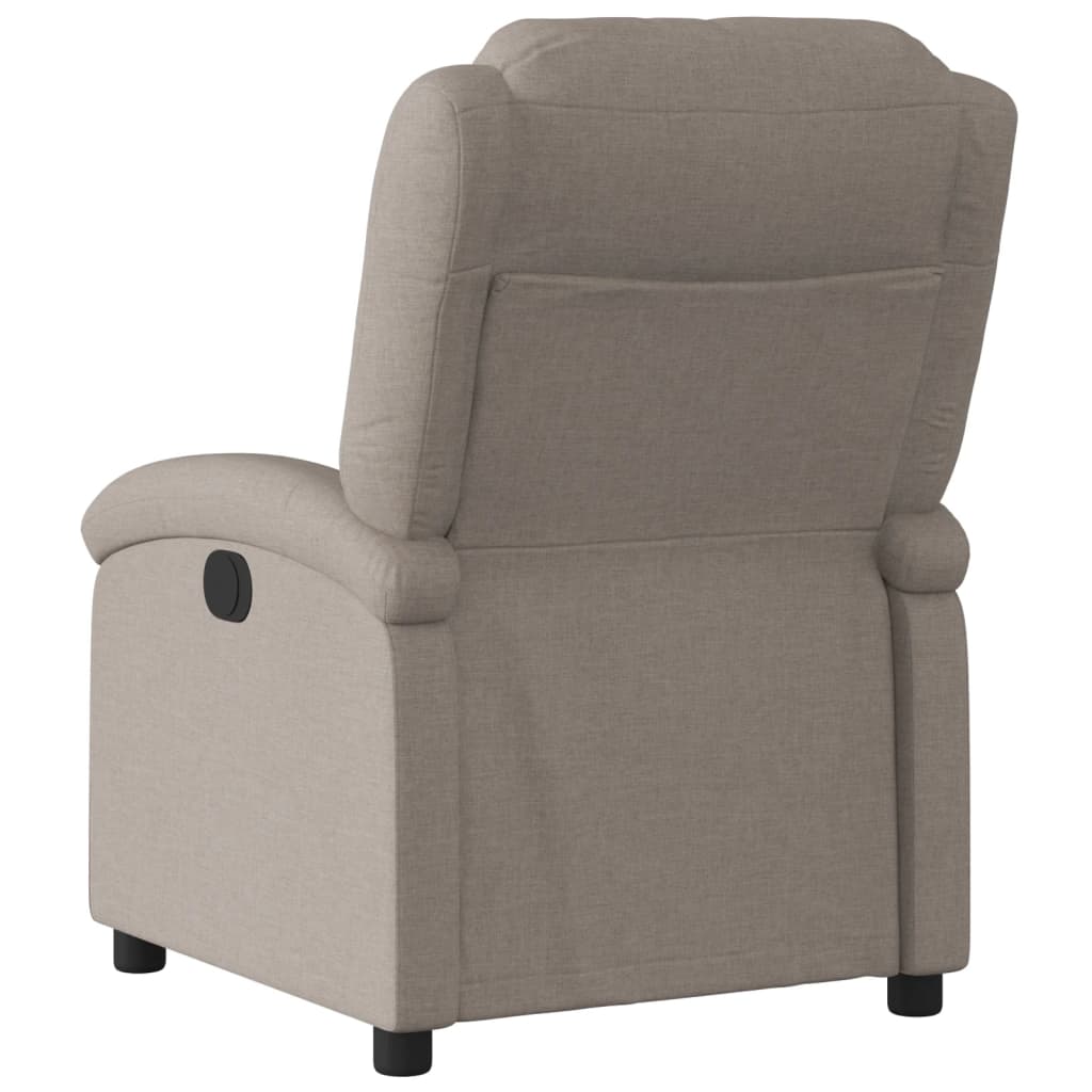 Fauteuil inclinable électrique en tissu taupe