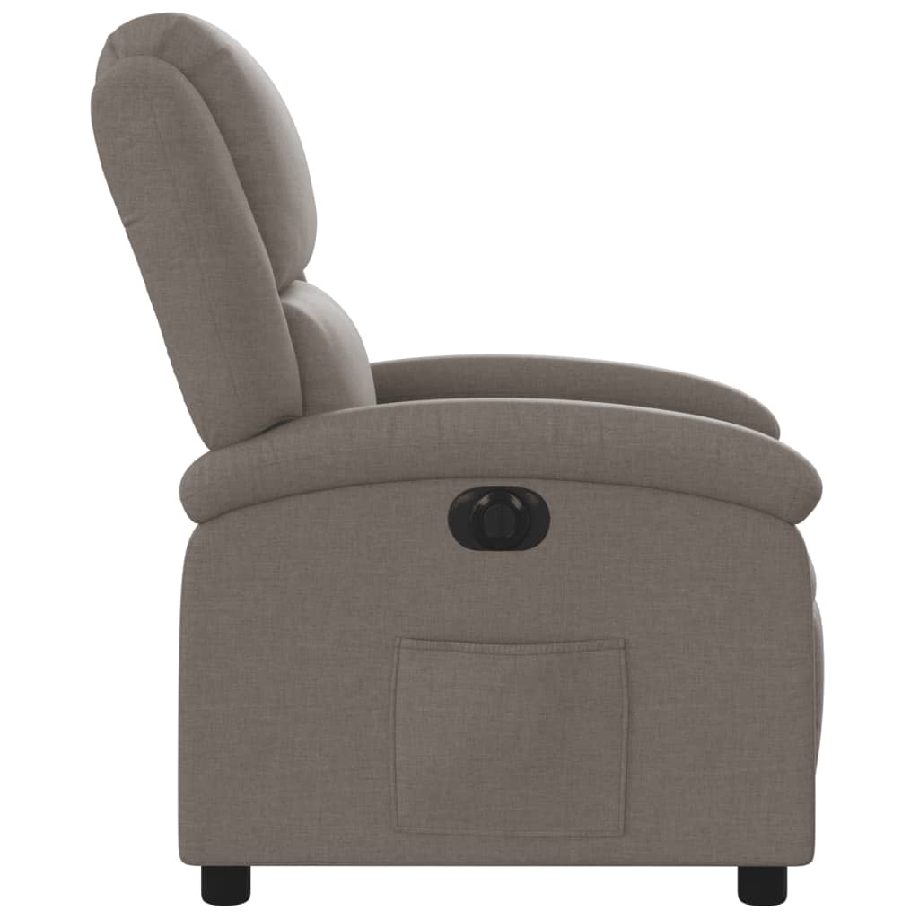 Fauteuil inclinable électrique en tissu taupe