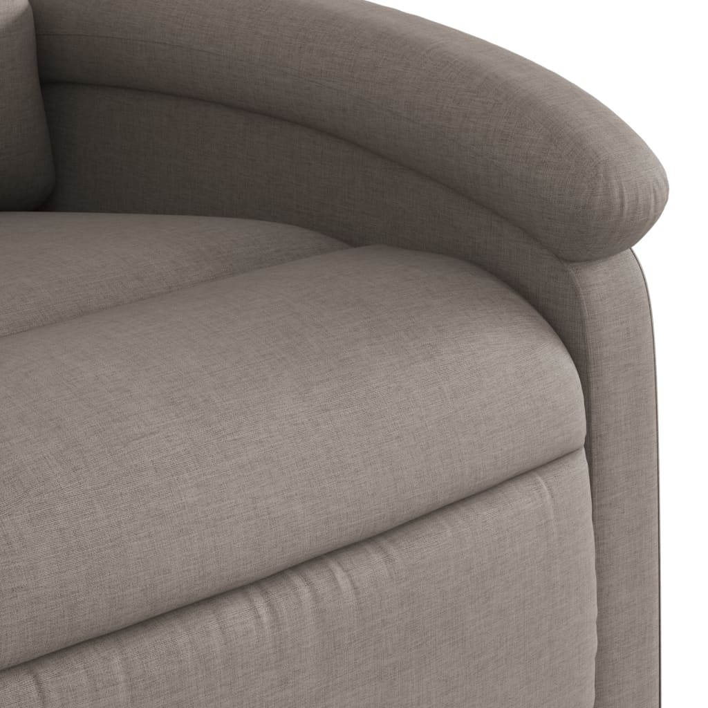 Fauteuil inclinable électrique en tissu taupe