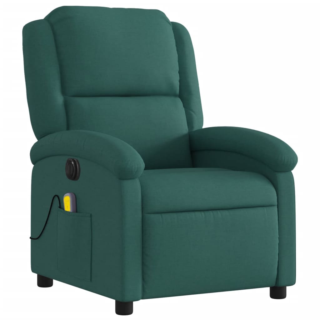 Electric Massage Chair Dark Green Fabric