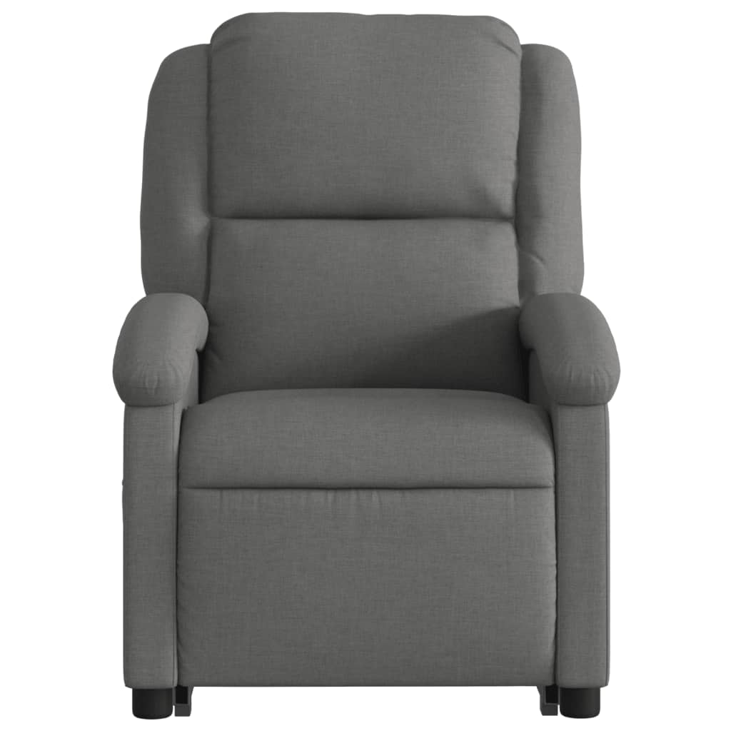 Relaxing chair with stand-up aid dark grey fabric