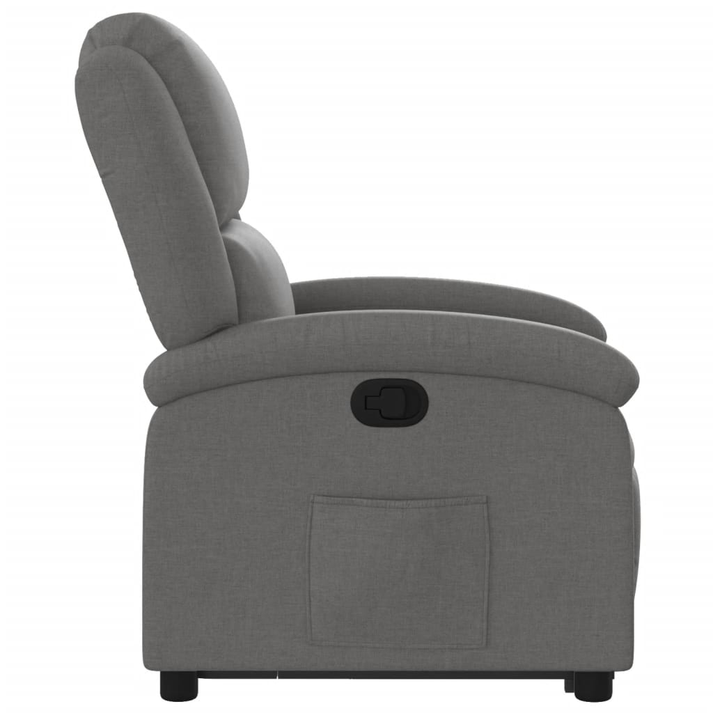 Relaxing chair with stand-up aid dark grey fabric