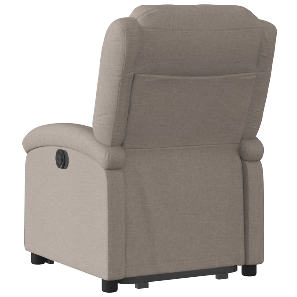 Relaxing chair with stand-up aid taupe fabric
