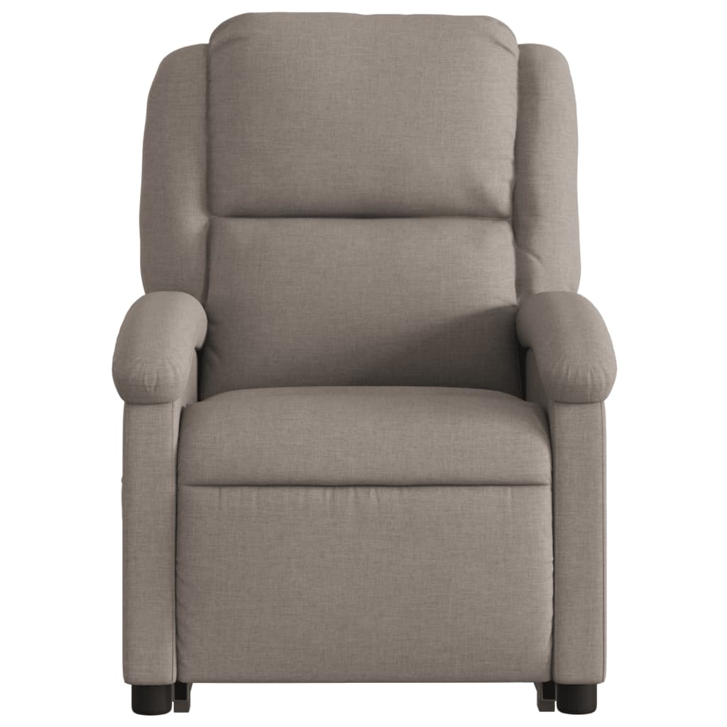 Relaxing chair with stand-up aid taupe fabric