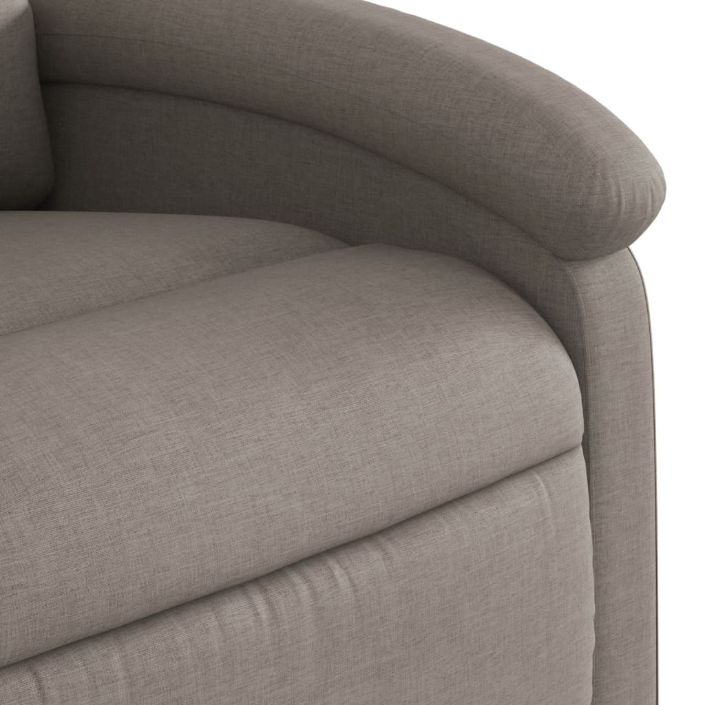 Relaxing chair with stand-up aid taupe fabric