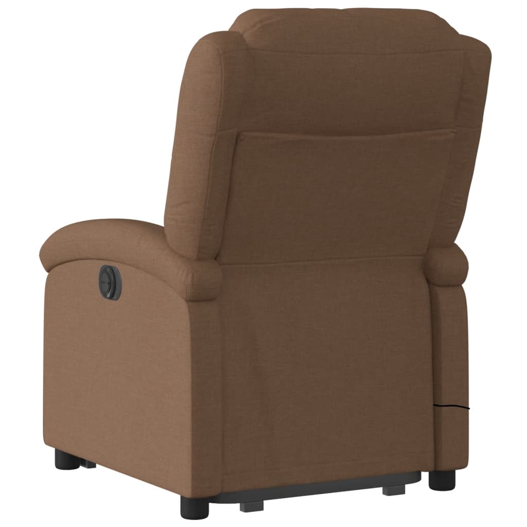 Massage chair with stand-up aid brown fabric