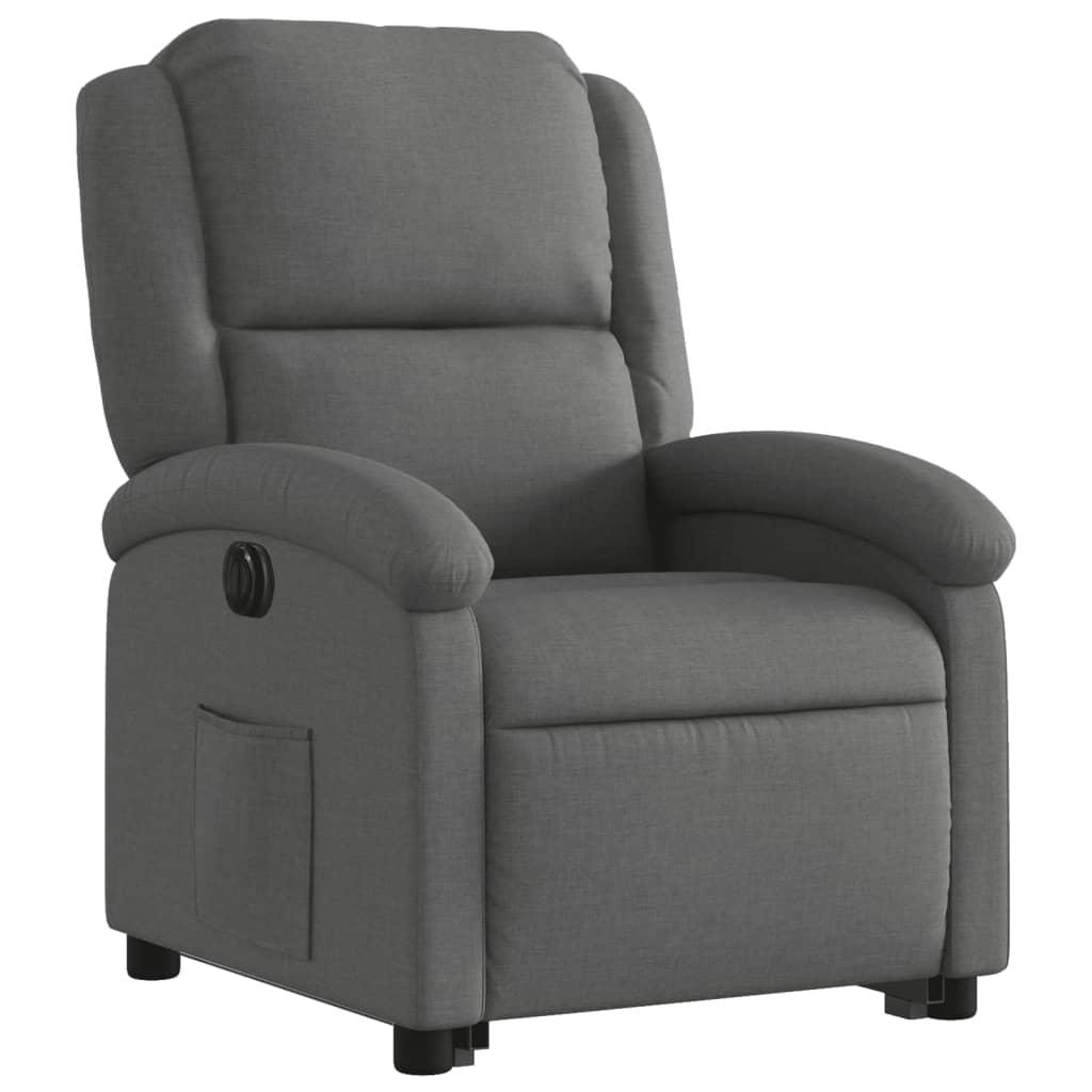 Fauteuil relax avec releveur électrique en tissu gris foncé