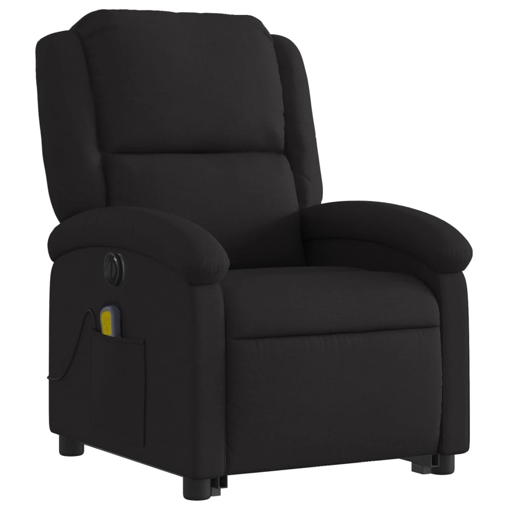 Fauteuil de massage électrique avec aide au verticalisation, tissu noir
