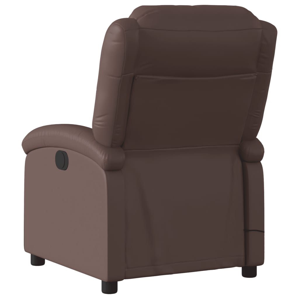 Fauteuil de massage électrique en simili cuir marron