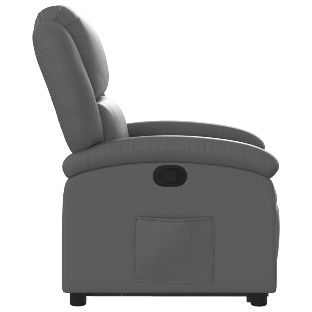 Fauteuil inclinable avec aide à la verticalisation, similicuir gris