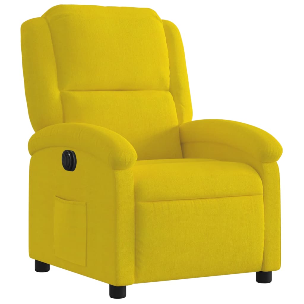 Fauteuil inclinable électrique en velours jaune