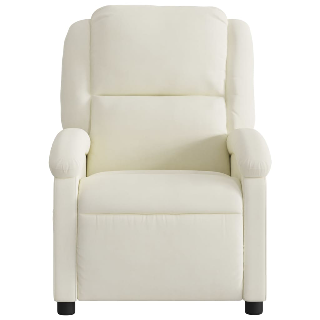 Fauteuil inclinable électrique velours crème