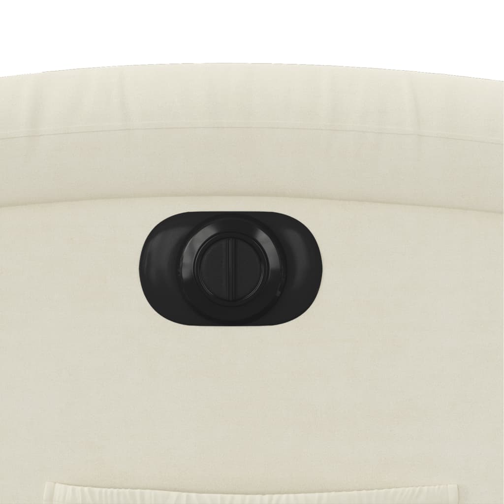 Fauteuil inclinable électrique velours crème