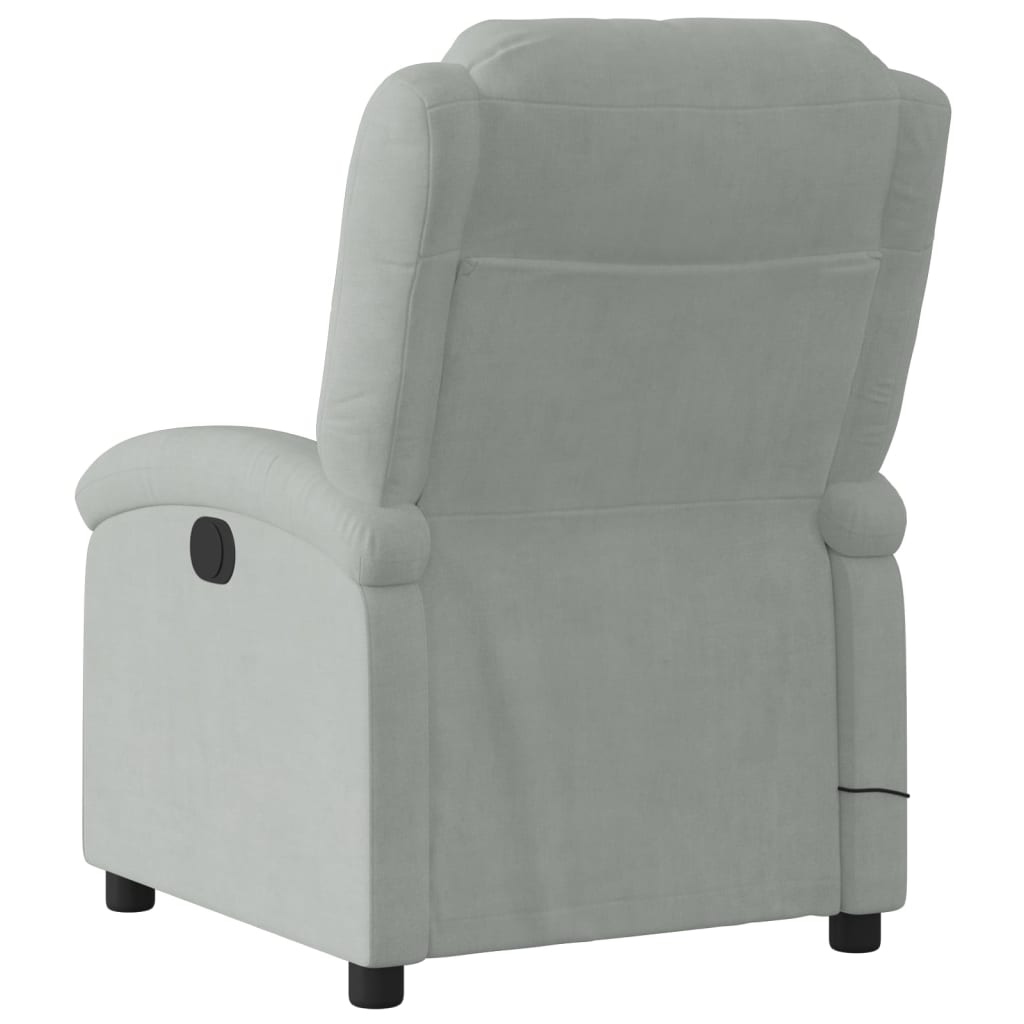 Electric Massage Chair Light Grey Velvet