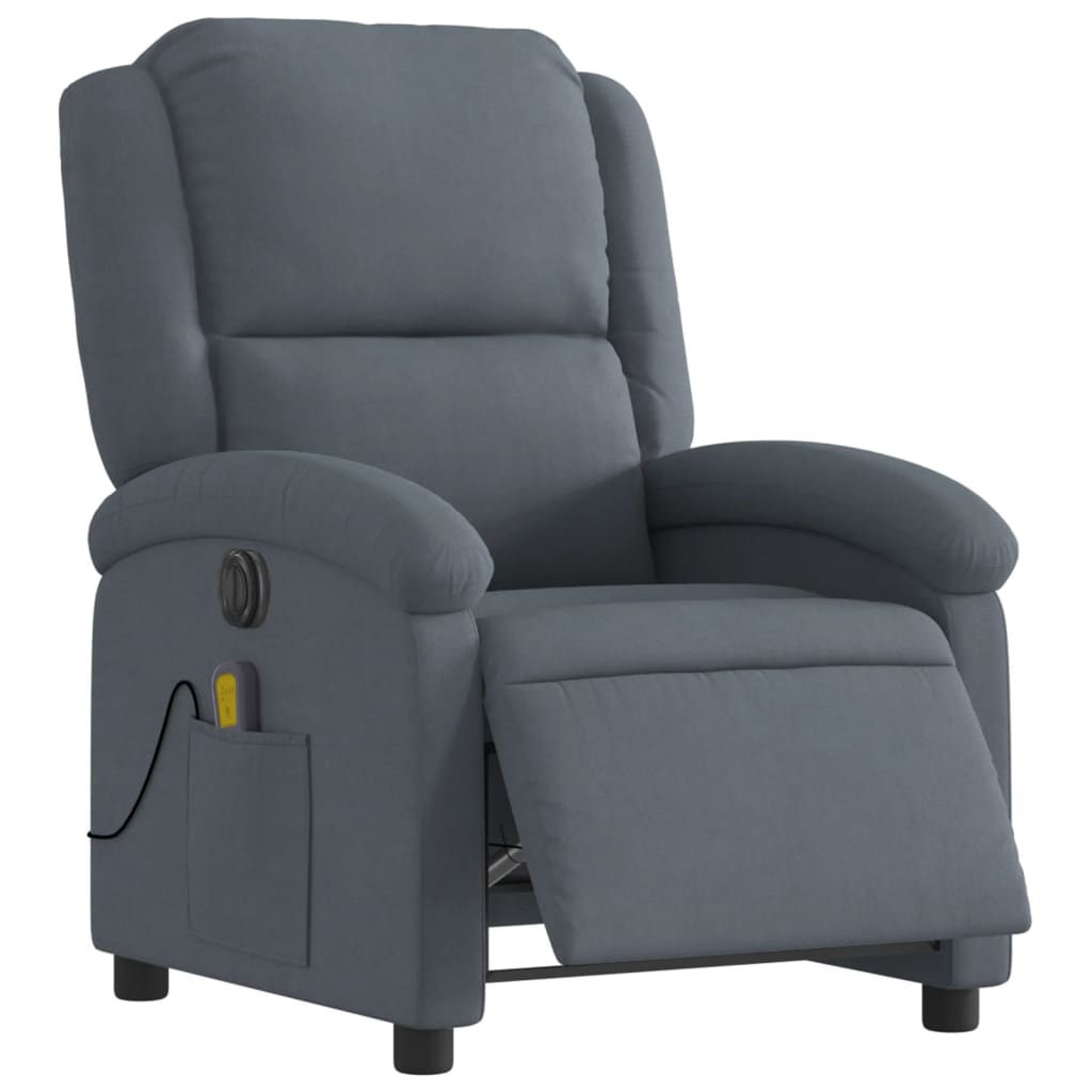 Fauteuil de massage électrique en velours gris foncé